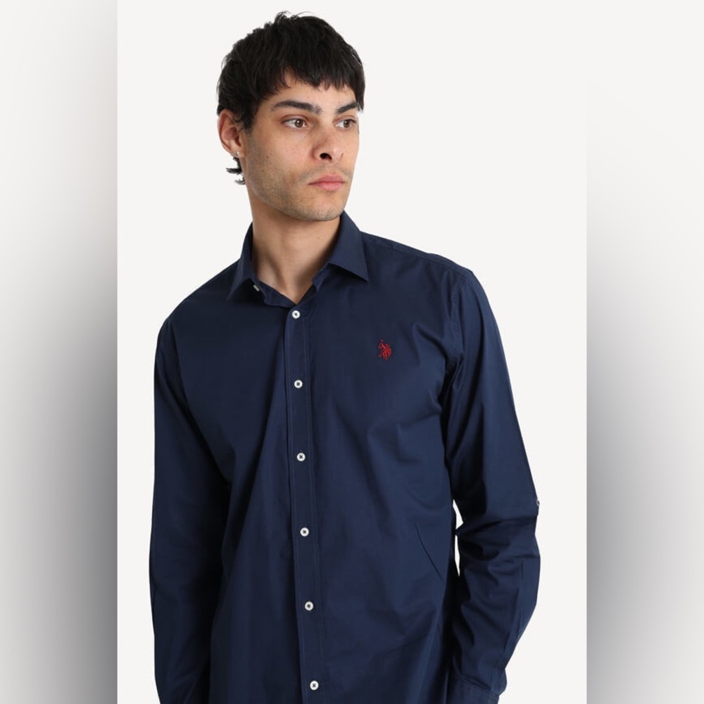 U.S. POLO ASSN. | Men's Dark Blue Dress Shirt